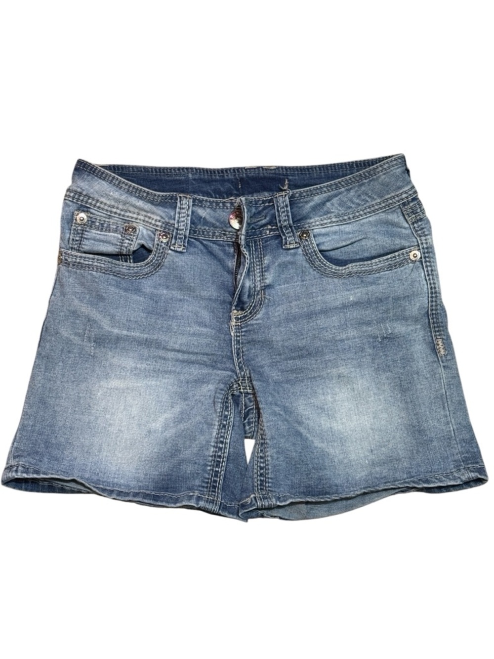 Seven7 Faded Blue Denim Shorts